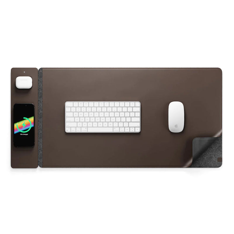 Load image into Gallery viewer, ALTI Wireless Charging Desk Mat - Dark Brown
