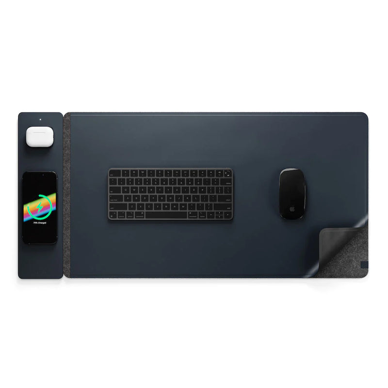 Load image into Gallery viewer, ALTI Wireless Charging Desk Mat - Navy Blue
