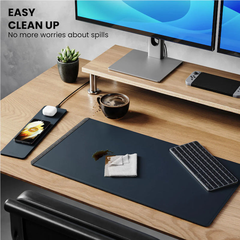 Load image into Gallery viewer, ALTI Wireless Charging Desk Mat - Navy Blue
